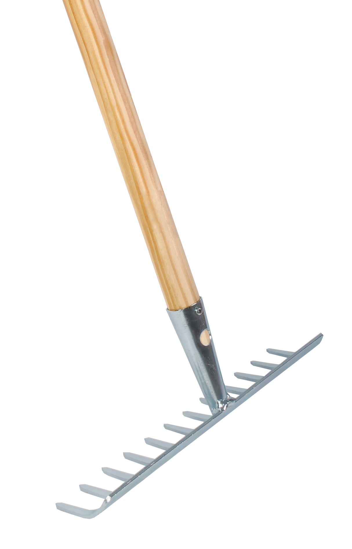 Tuinhark - 12 tanden - Verzinkt - 30 cm - Essenhouten steel - 160 cm