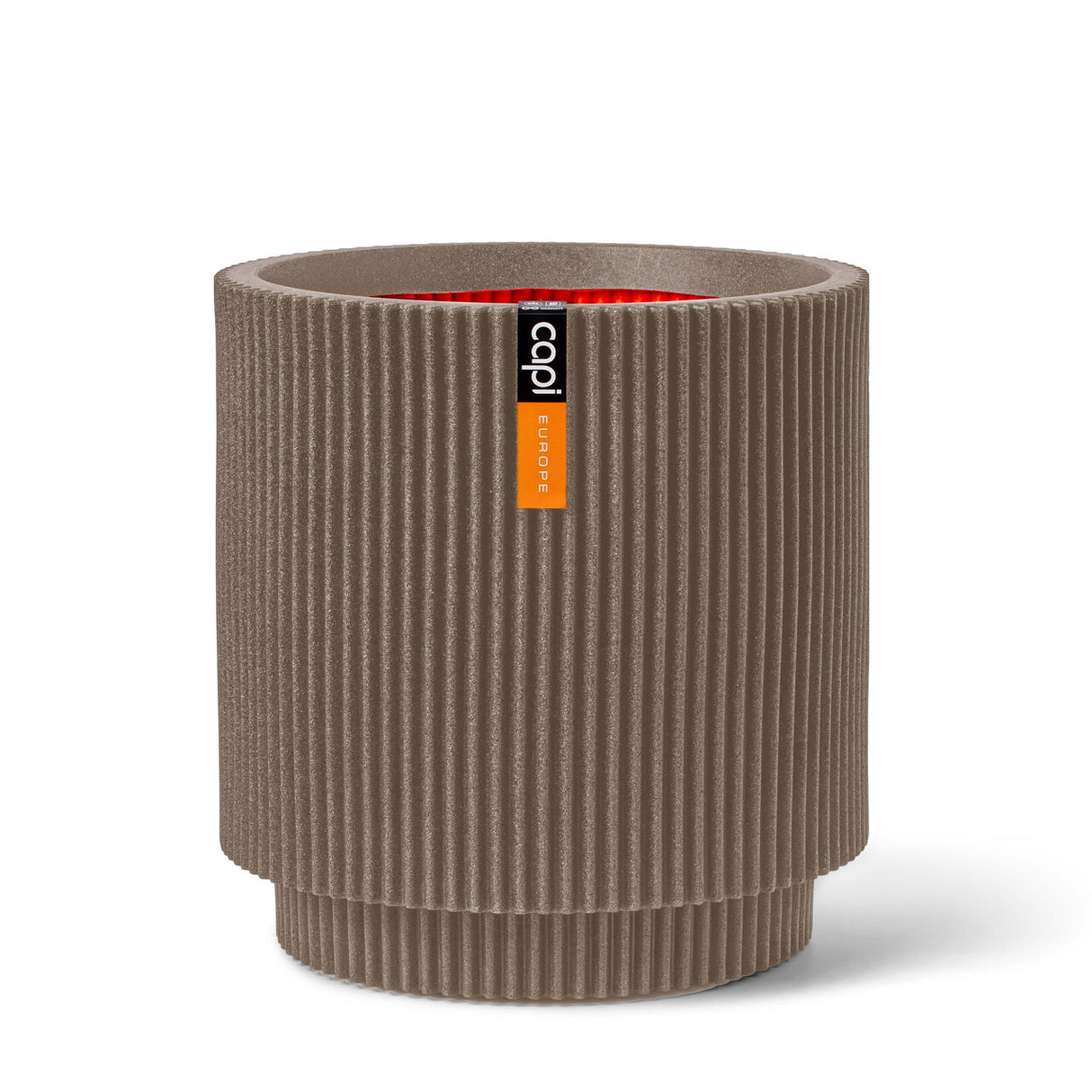 Vaas cilinder Groove NL 36x38 warm taupe